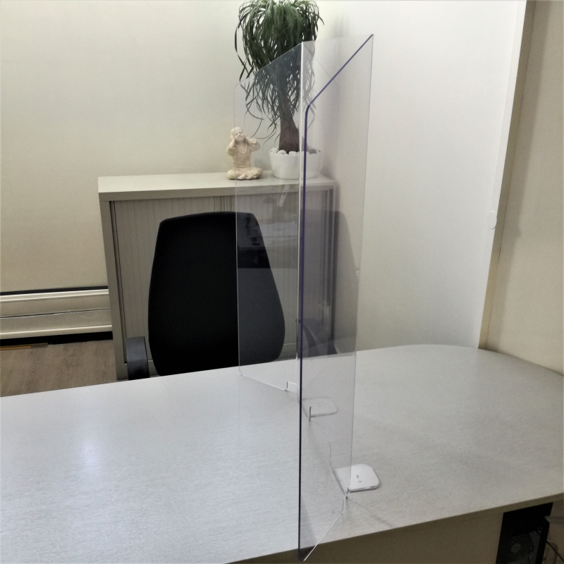 vitre en PET de protection coronavirus pour bureau et comptoir
