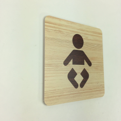 Plaque signalétique de porte écologique change bébé
