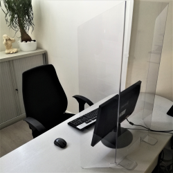 COVID-19 : PROTECTION PLEXIGLASS TRANSPARENT POUR COMPTOIR & BUREAU