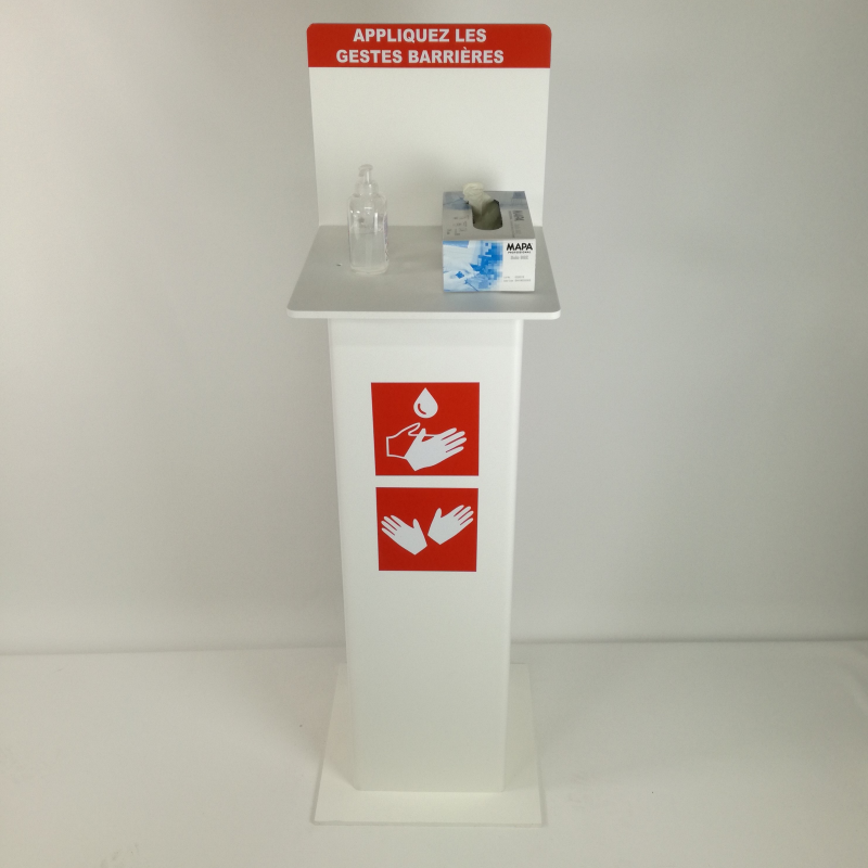 Borne comptoir  point désinfection pour magasins 
