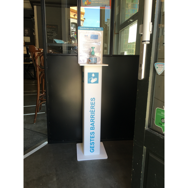 Borne support sur pied gel désinfection