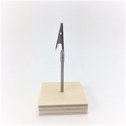 Porte étiquette pincant sur socle bois aspect peuplier Woodgreen