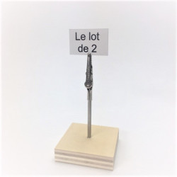 Porte étiquette pincant sur socle bois aspect peuplier Woodgreen
