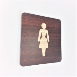 Plaque signalétique de porte écologique toilettes femme
