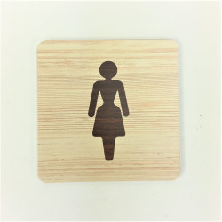 Plaque signalétique de porte écologique toilettes femme