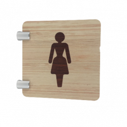 Signalétique murale en drapeau toilettes femme