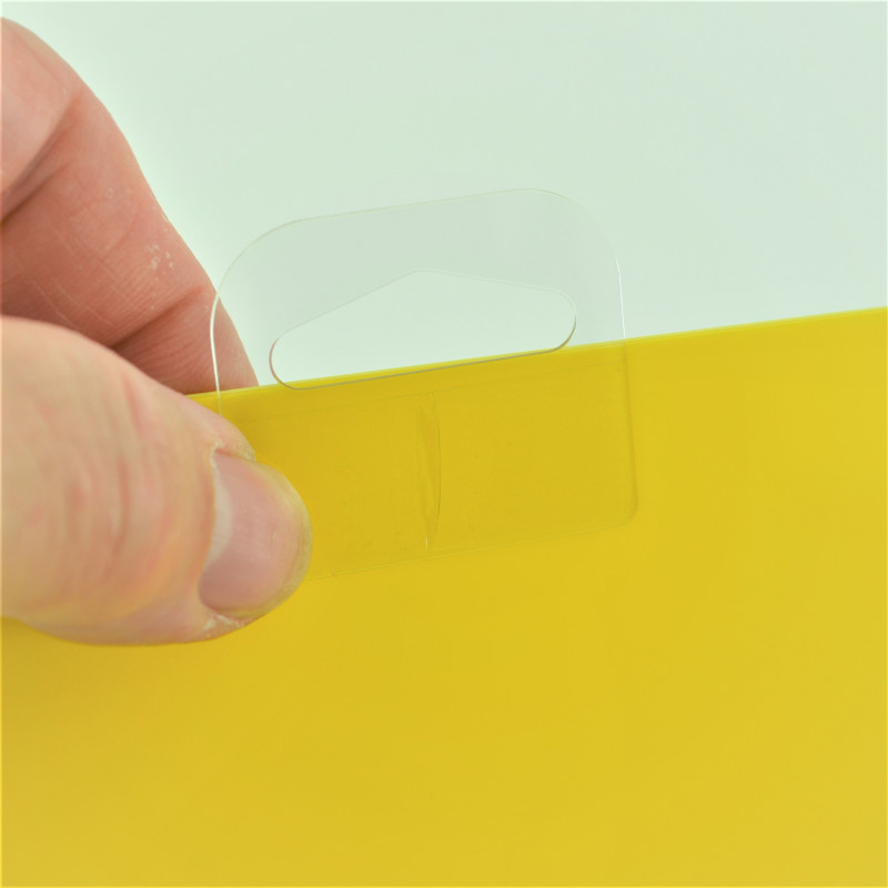 Attaches adhésives blister trou rond, 25 x 35 mm (rouleau de 500)