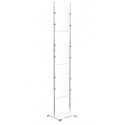 Totem sur Tiges pour pochette format A3 ou A4 Inox