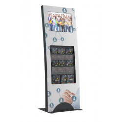 Totem Digital de Signalétique avec écran HD 19" et Porte Brochures