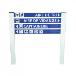 Mât carré 60 x 60mm pour Panneau Bi-Mât avec 1 Départ