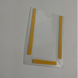 Pochette porte-étiquette 3 fermes adhésive, version éco