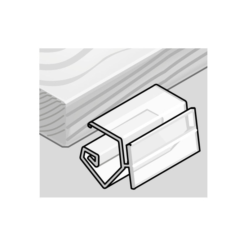 schéma clip fixation sur tablette en bois