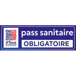 Adhésif Flash code Pass sanitaire Obligatoire sur Vinyl Blanc