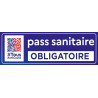 Adhésif Flash code Pass sanitaire Obligatoire sur Vinyl Blanc