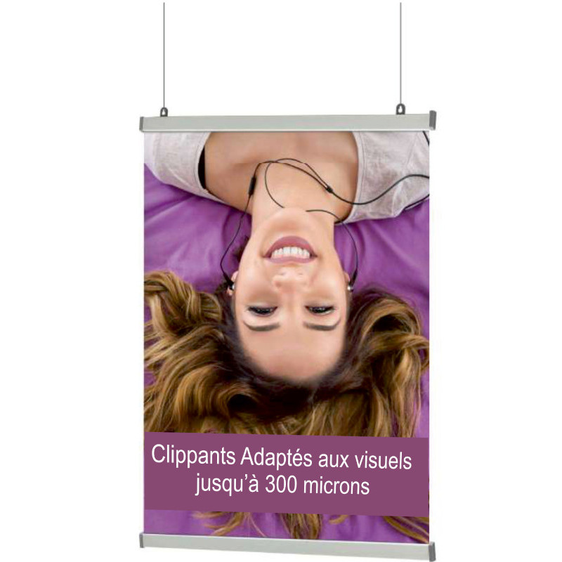 Profil clippant en aluminium anodisé pour Bâche légère publicitaire #AC4131 Profil clippant en aluminium anodisé pour Bâche légère publicitaire #AC4131