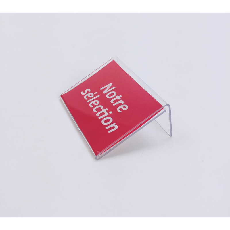 chevalet porte étiquette PET retour intégral #VPE0006