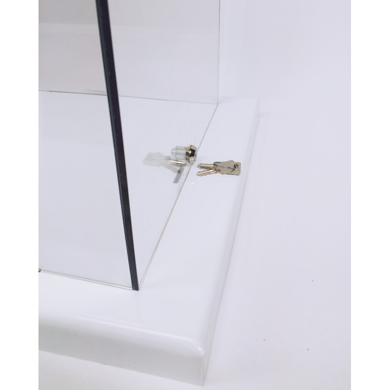 Vitrine capot Plexi + socle serrure Podiglass Rectangle #MB0247