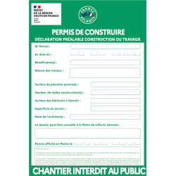 Impression Panneau PVC Immobilier Vert, Permis de Construire France Relance #PI0143