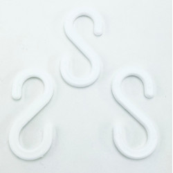 Crochet à forme S, 2,5mm x Ht 28mm, Lot de 100