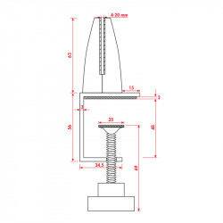 Pince de fixation Cloison et paroi Plexi COVID pour table - SIGMA