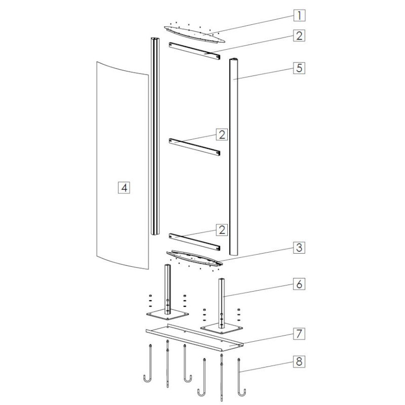 Totem double face publicitaire elliptique avec profil 75mm #TT0903