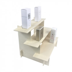 Présentoir podium escalier 3 marches bois Woodgreen #VPP0397 Présentoir podium escalier 3 marches bois Woodgreen #VPP0397