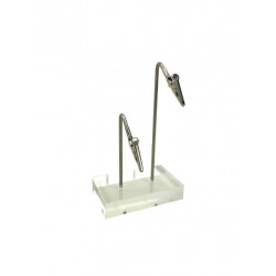 Socle plexi + pince porte-étiquette + tige double #VPE0321 Socle plexi + pince porte-étiquette + tige double #VPE0321