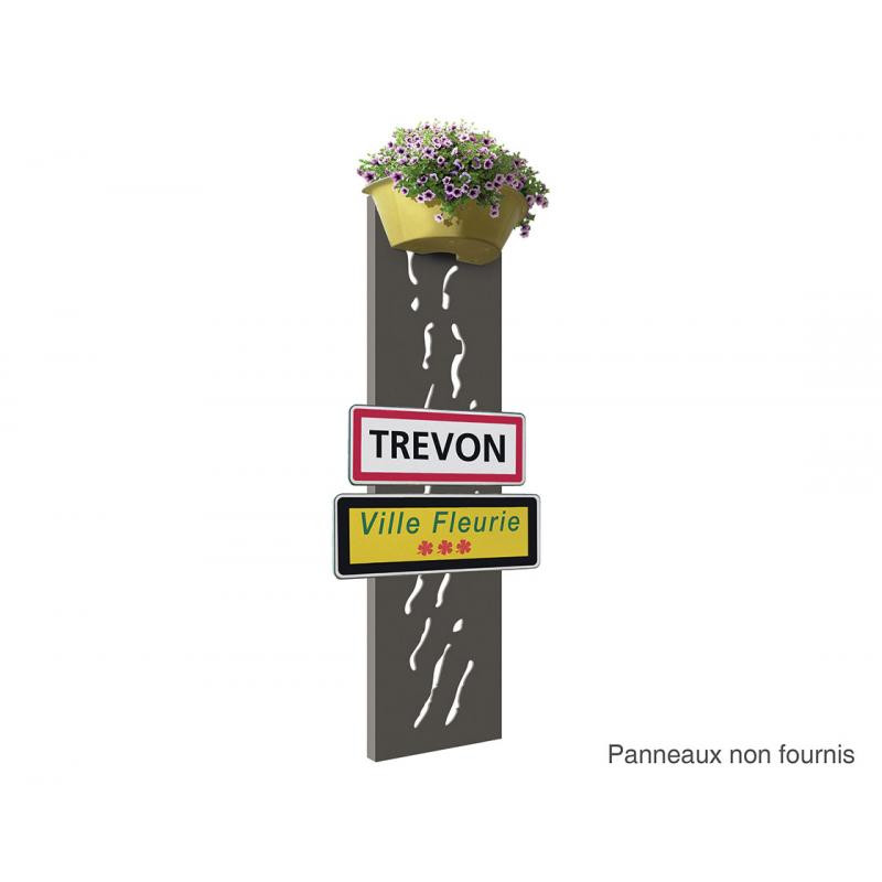 Totem extérieur entrée de ville avec panneau frontal #TT0861