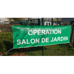 Réalisation banderole bache publicitaire fixation sur grillage