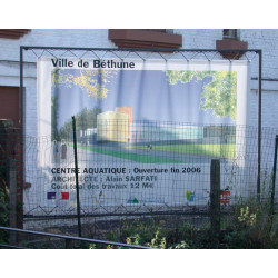 Réalisation de bache d'information tendue sur cadre