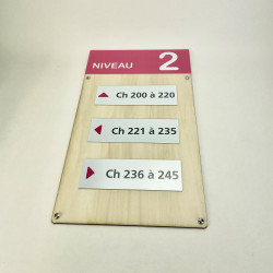 Panneau directionnel bois d'intérieur