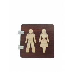 Signalétique murale en drapeau toilettes