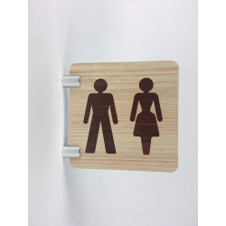 Signalétique murale en drapeau toilettes