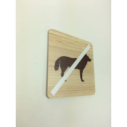 Plaque signalétique de porte écologique interdit aux chiens