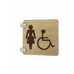 Signalétique murale en drapeau toilettes femmes handicapées