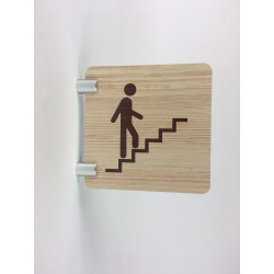 Signalétique murale en drapeau accès aux escaliers