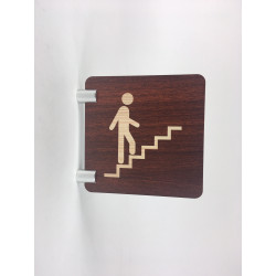 Signalétique murale en drapeau accès aux escaliers