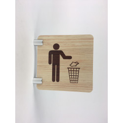 Signalétique murale en drapeau poubelles