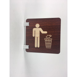 Signalétique murale en drapeau poubelles