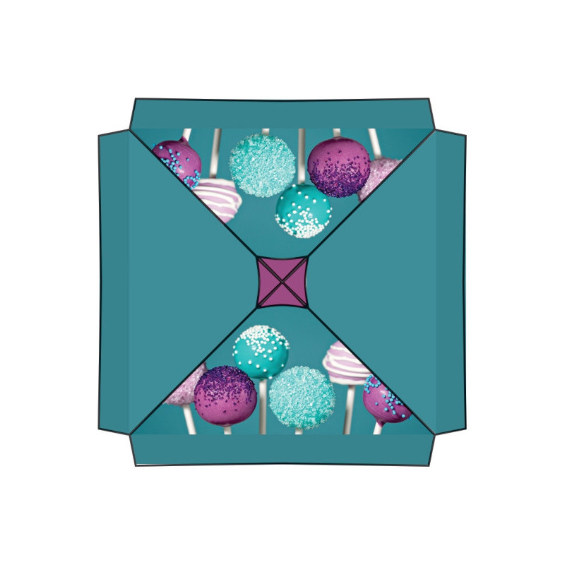 vue du haut : PARASOL carré marketing personnalisable