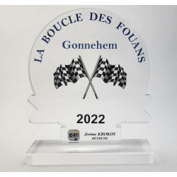 Réalisation Trophée prix plexiglas rond