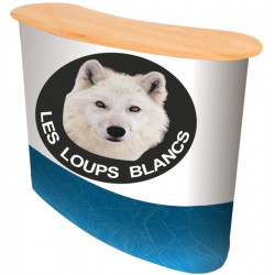 Réalisation d'un comptoir stand visuel imprimé