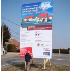 Réalisation  d'un grand panneau de chantier avec visuel