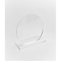 Trophée rond plexi transparent personnalisé