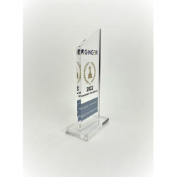 Trophée biseauté plexi transparent personnalisé