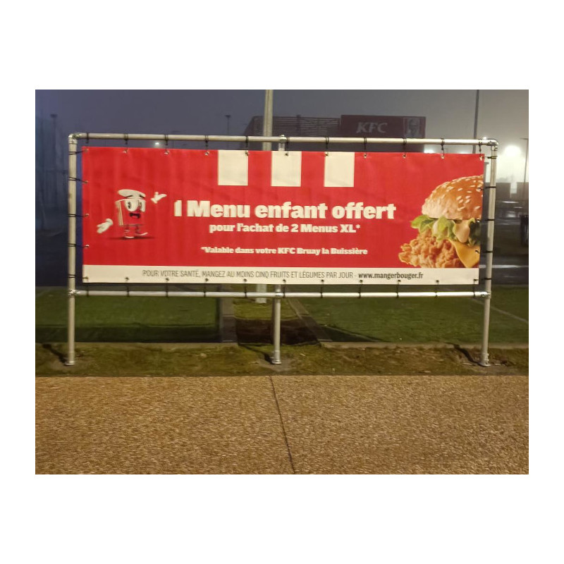 face avant du Cadre pour Banderole sur pied à sceller Calico'Tub - Ht Sol 50cm #MB6801