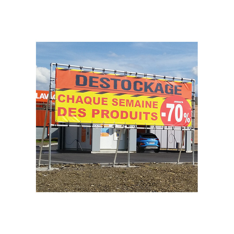 face avant Cadre pour Banderole sur pied à sceller Calico'Tub - Ht Sol 1m #MB6811