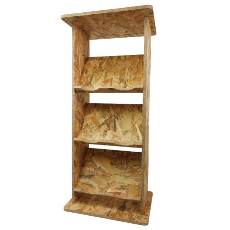 Tour Comptoir présentoir 6 A4 - OSB bois recyclable #VPB0765