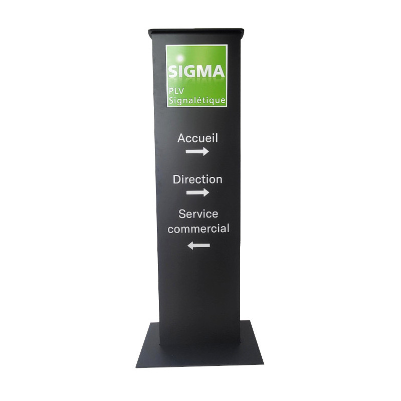 Totem d'intérieur Recto/Verso PVC noir #TT0251