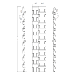 Grille B9/12GK pour cartes 125x176mm - Stylo 3/4